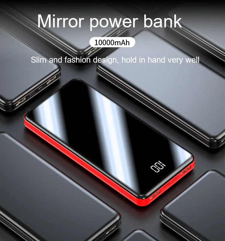 10,000mAh High Capacity Power Bank with Digital Display and Super Slim Design for Portable Charging