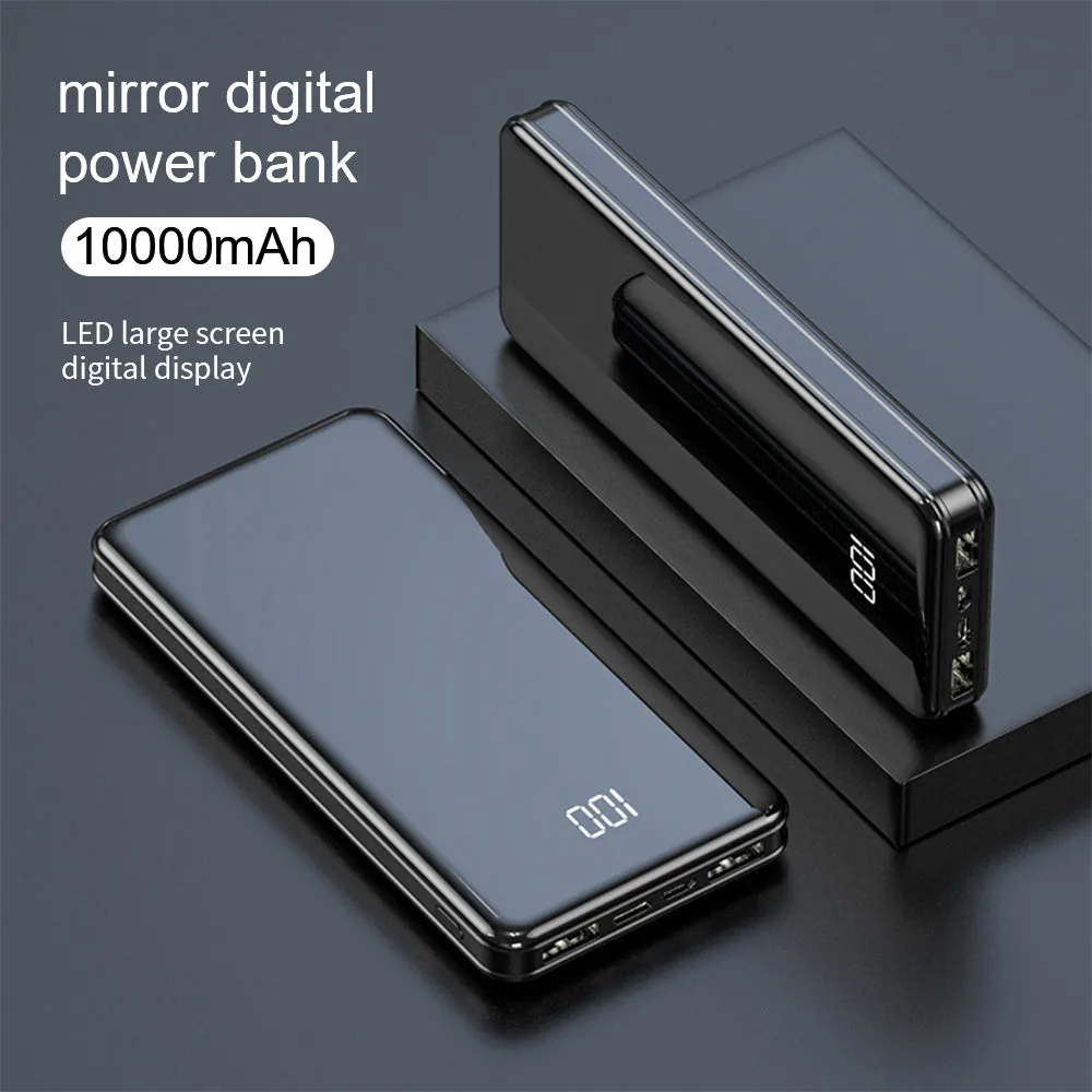 10,000mAh High Capacity Power Bank with Digital Display and Super Slim Design for Portable Charging