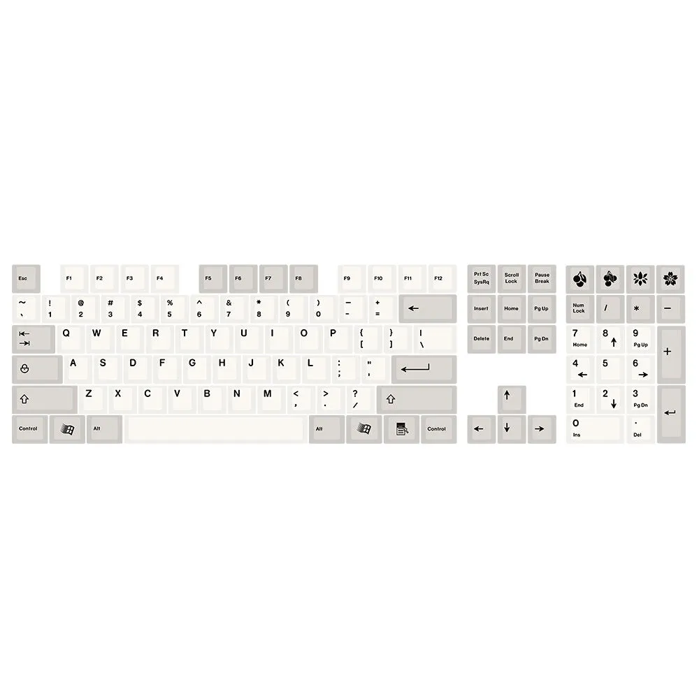 108 Keys Gray&White PBT Keycap Set OEM Profile Sublimation Japanese Custom Keycaps for Mechanical Keyboards