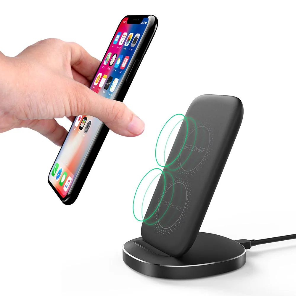 10W Dual Coils Wireless Fast Charger Pad Holder for Qi Enabled Smartphones