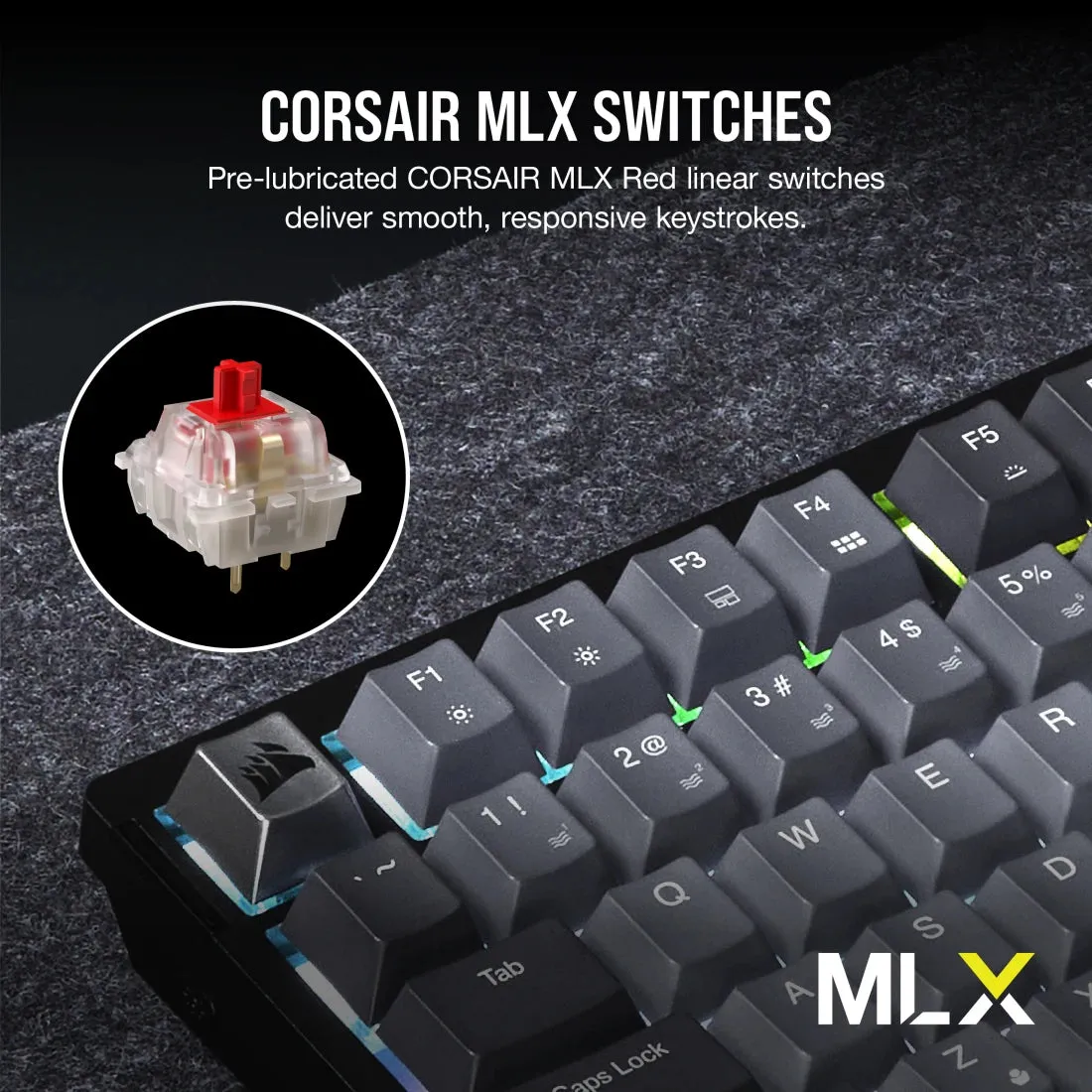 [12月聖誕優惠] Corsair K65 PLUS WIRELESS TACTILE 75% RGB Gray (灰色) 機械遊戲鍵盤 - CH-91D401L-NA