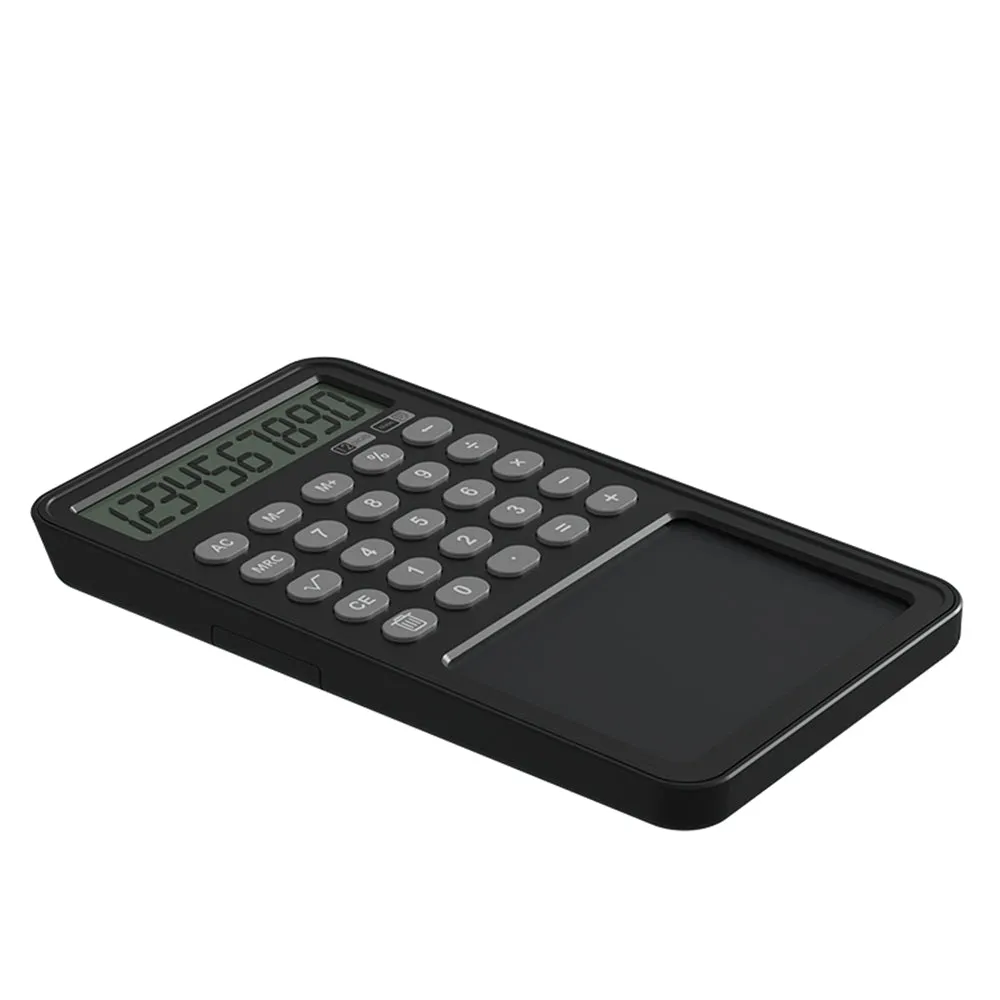 12 Digit Calculator with LCD Writing Board Left Hand Portable Drawing Draft Board Office Finance Calculator for School and Working