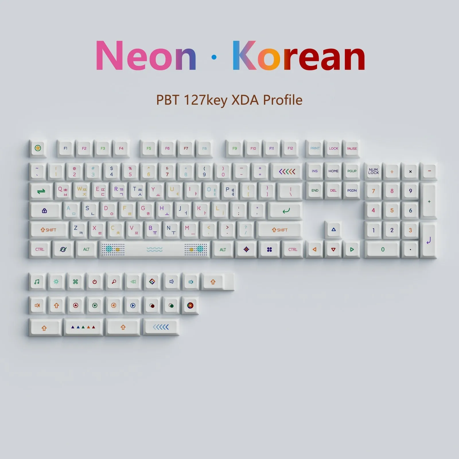 127keys PBT Keycap XDA Profile English Korean Thai |  RGB Mechanical Keyboard for Cherry MX Switch