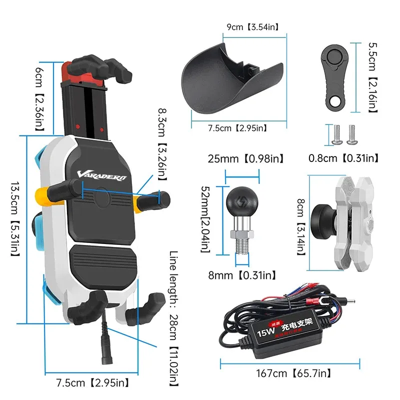 15W Wireless Motorcycle Phone Holder for Honda Varadero & XADV