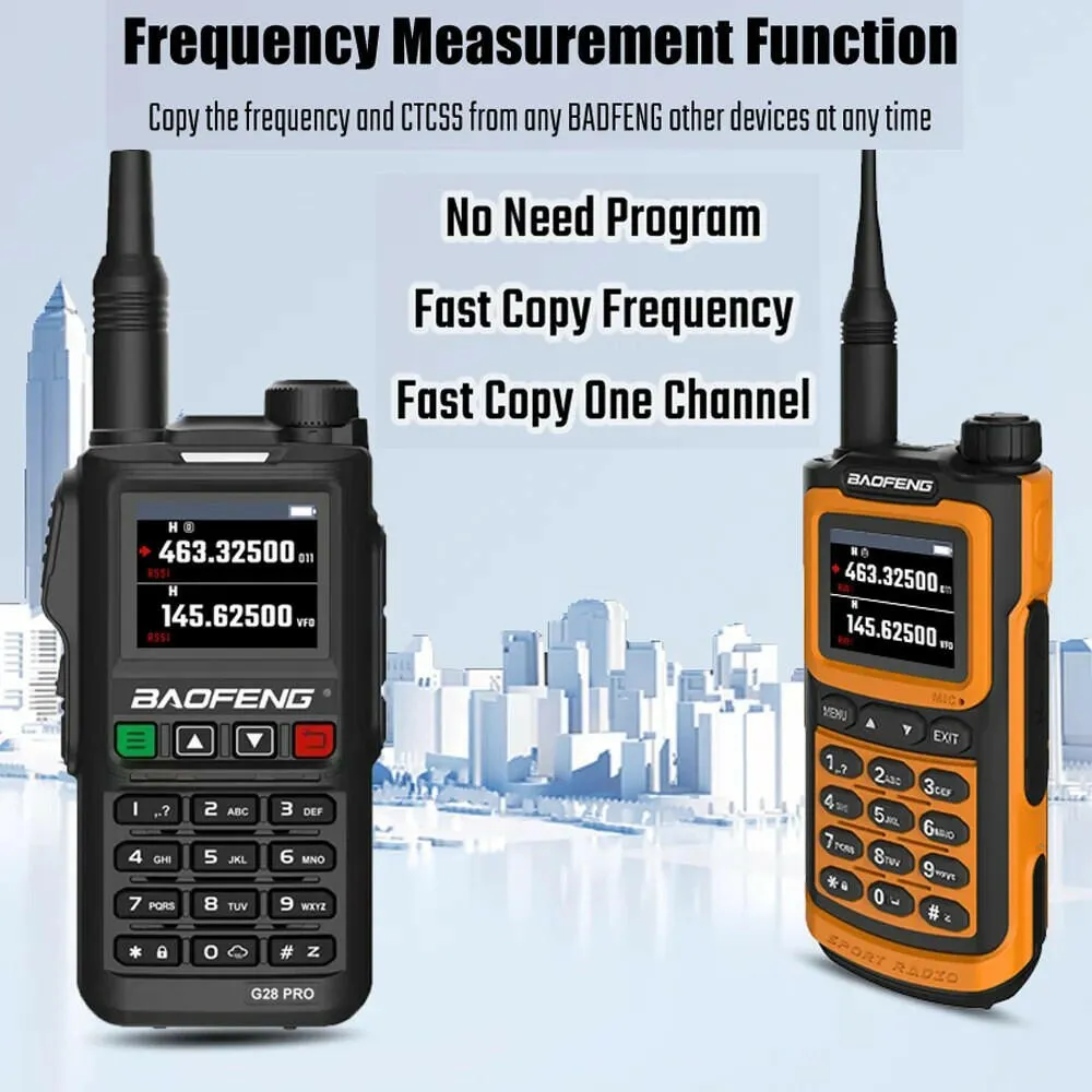 2023 Baofeng UV-G28 Pro 10W Walkie Talkie 999 Channel Powerful Station Hunting Ham Four Band Radio Wireless Set Receiver VHF UHF