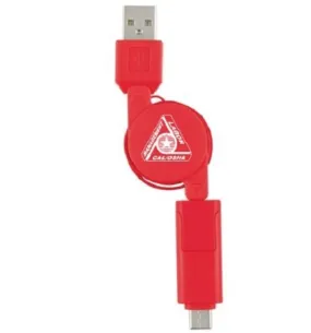 3-In-1 Retractable Charging Cables w/CAL OSHA Logo - #401255