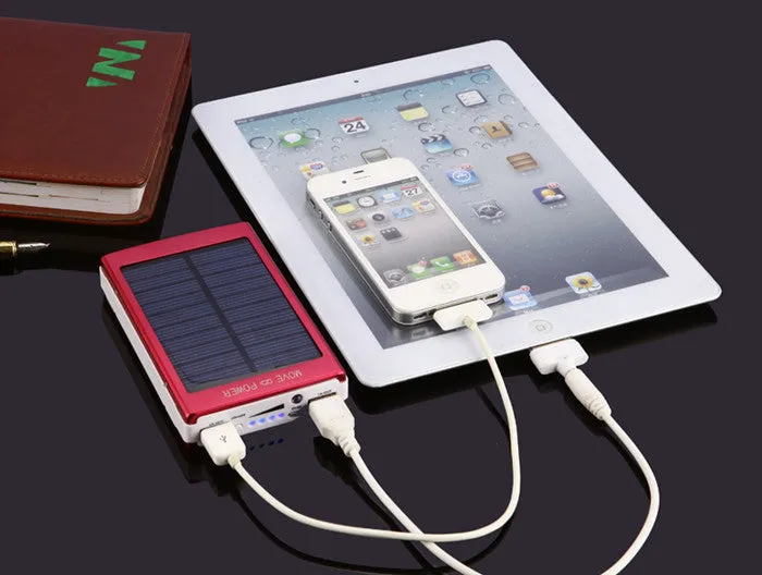 30000mAH Solar Charger 2 Port External Battery Pack Power Bank For Cellphone iPhone 4 4s 5 5S 5C iPad iPod Samsung Portable