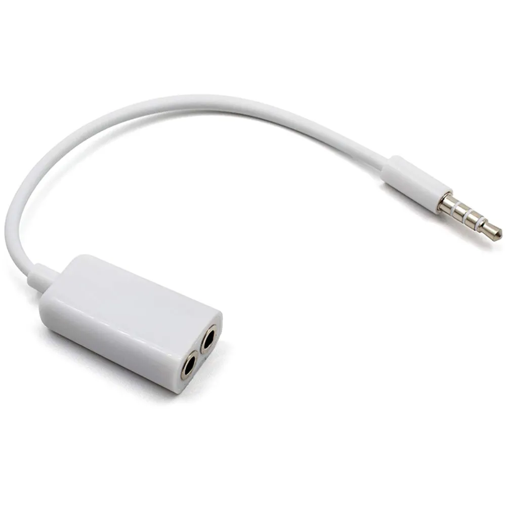 3.5mm Male to Dual 3.5mm Female Audio Splitter Cable - White