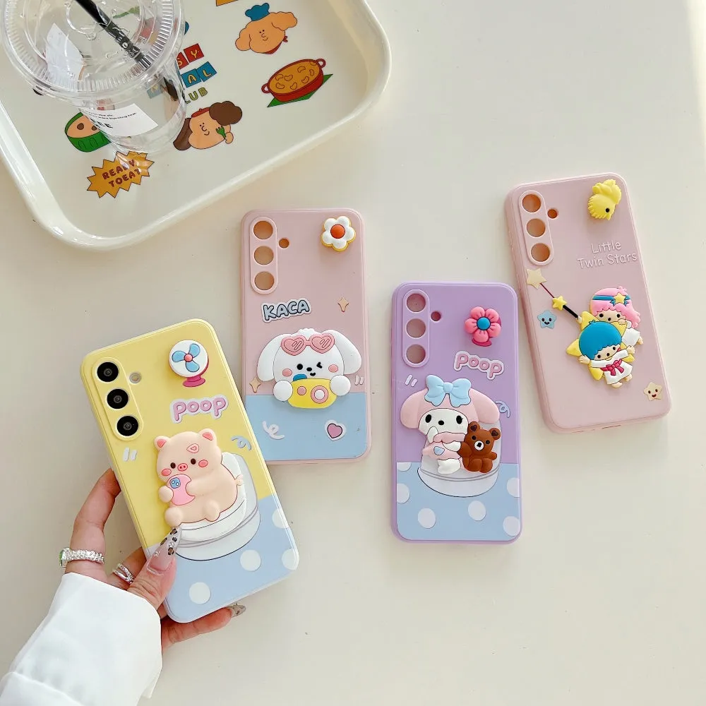 3D Spin Flower Silicone Soft Phone Case - Samsung M35 (5G)