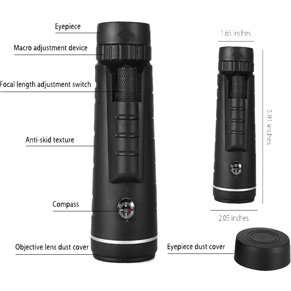 40x60 HD Monocular Starscope Phone Zoom Lense with Compass