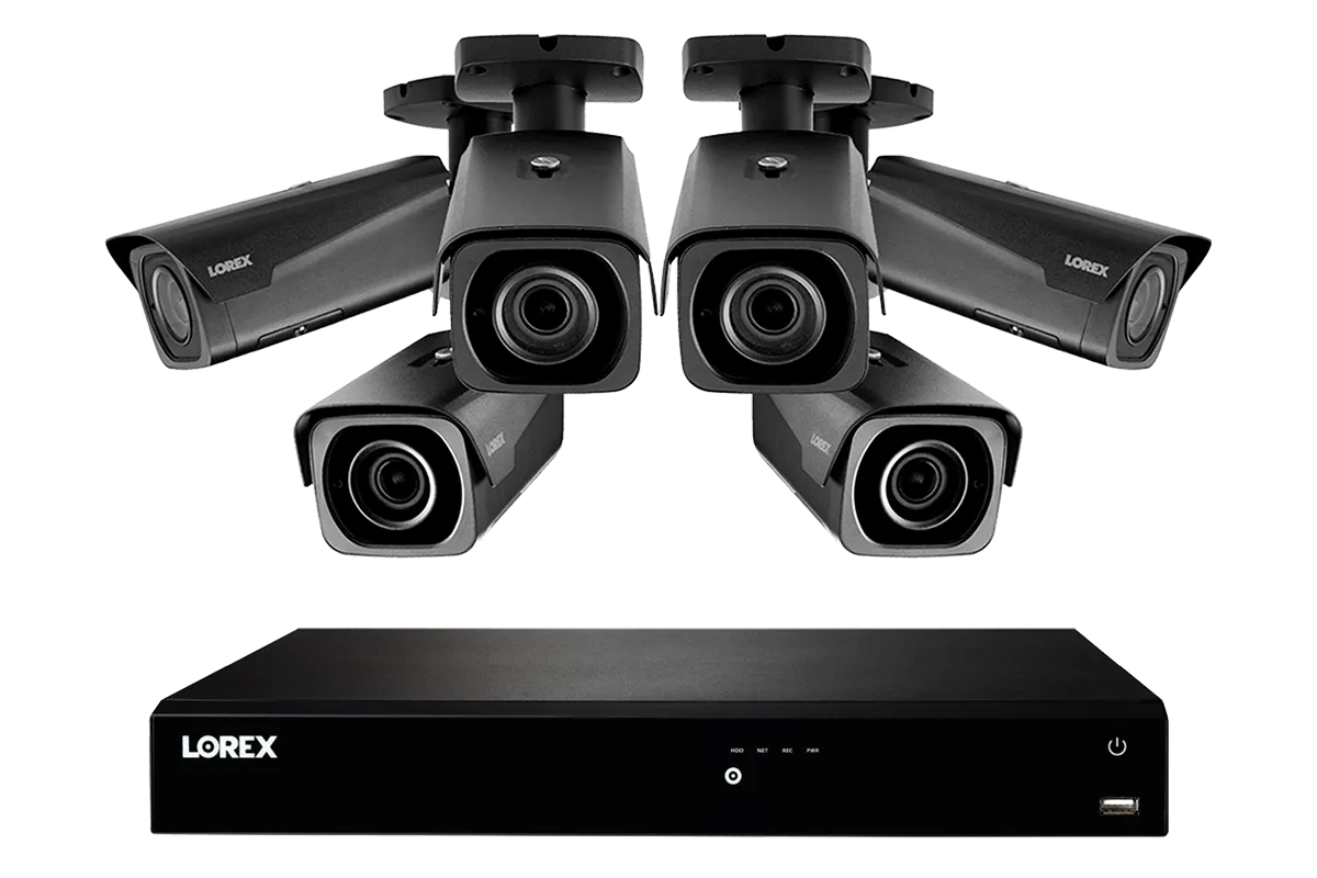 4K Nocturnal IP NVR System with 6 Outdoor 4K (8MP) IP Motorized Zoom Lens Metal Cameras, 4x Optical Zoom Cameras, 250FT Night Vision