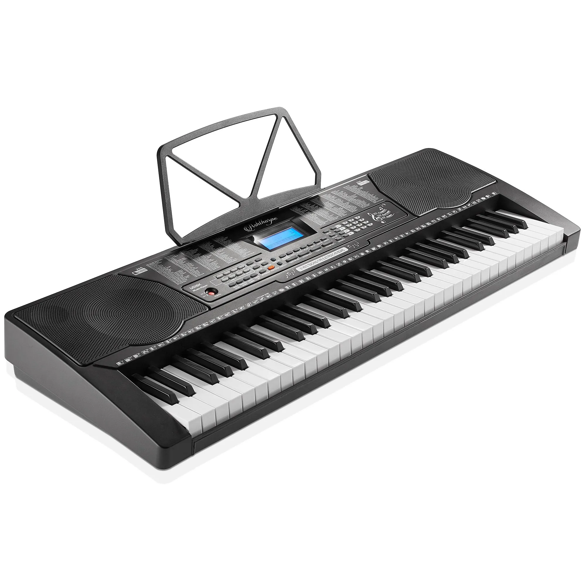 61-Key Digital Keyboard Piano with Full-Size Keys - Beginner Kit - Includes Stand and Bench