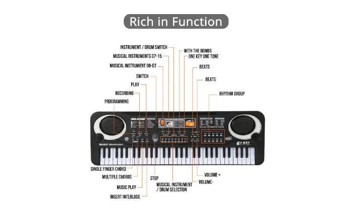 61 Keys Electronic Organ USB Digital Keyboard