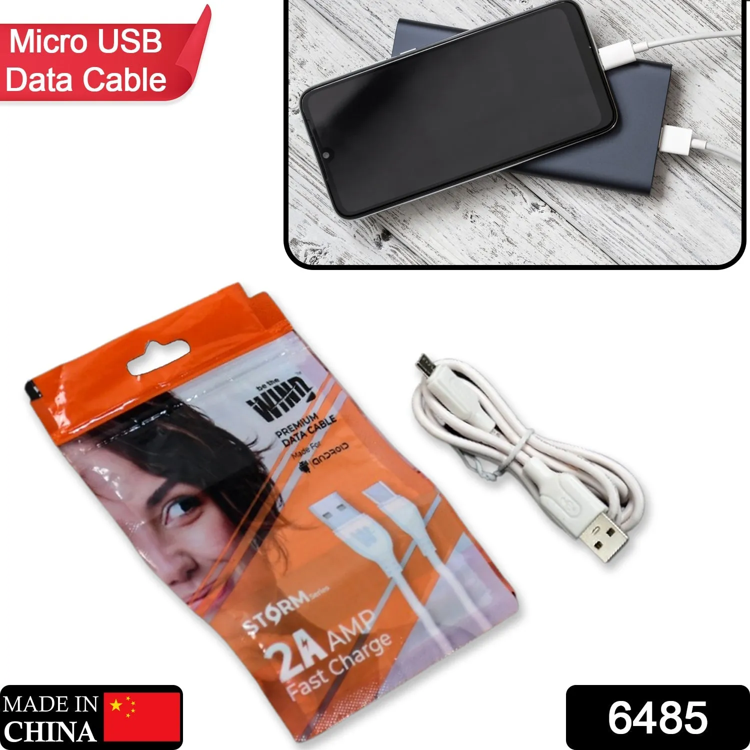 6485 Fast Charging for android & Data Transfer Extra Tough Long Micro Cable for All Compatible Smartphone and Tablets