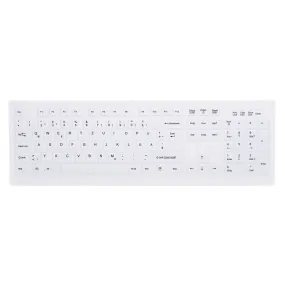 Active Key AK-C8100F Wipeable Keyboard in White with Numpad - Wired