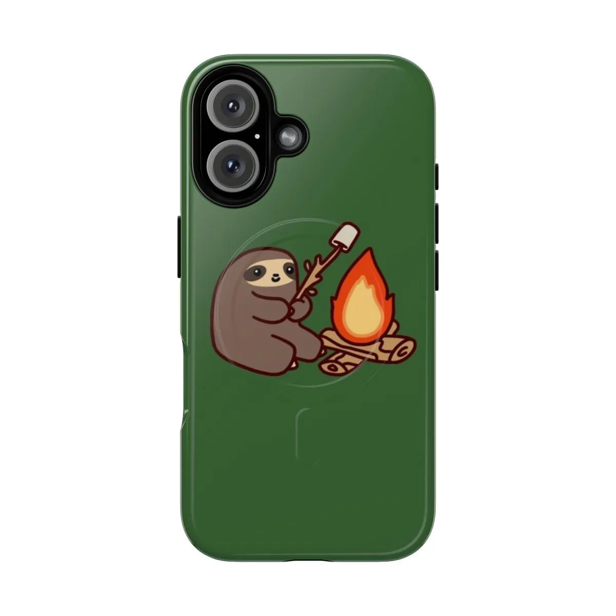 Adorable Sloth Camping Phone Case with Magnetic Closure