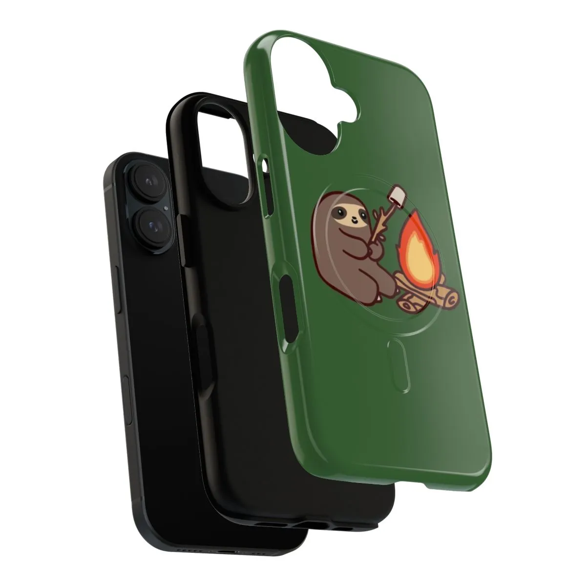 Adorable Sloth Camping Phone Case with Magnetic Closure