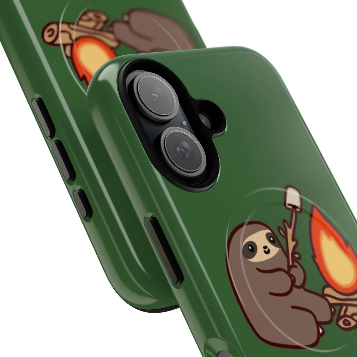 Adorable Sloth Camping Phone Case with Magnetic Closure