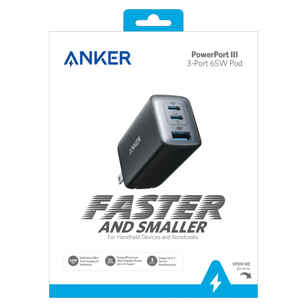 Anker 65W 3 Port Wall Charger