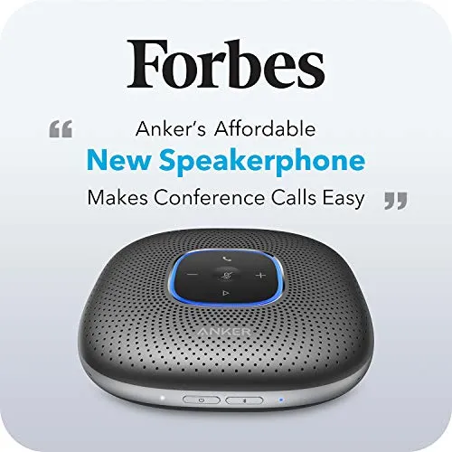 Anker PowerConf Bluetooth Speakerphone, 6 Mics, Enhanced Voice Pickup, 24H Call Time, Bluetooth 5, USB C, Zoom Certified Bluetooth Conference Speaker, Compatible with Leading Platforms For Home Office