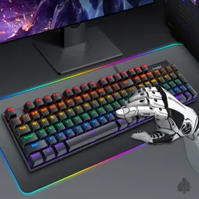 Anti-ghosting Spill Resistant Wired 104 Keys Gaming Keyboard with RGB Backlit for Windows / Mac