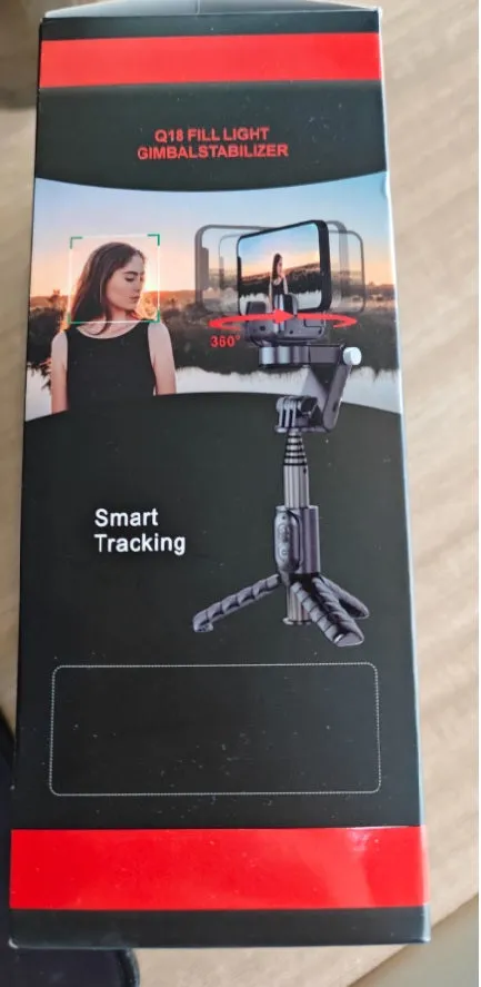 Anti-Shake Gimbal Stabilizer Selfie Stick for Live Streaming, 360° Rotating