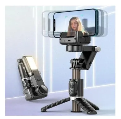 Anti-Shake Gimbal Stabilizer Selfie Stick for Live Streaming, 360° Rotating