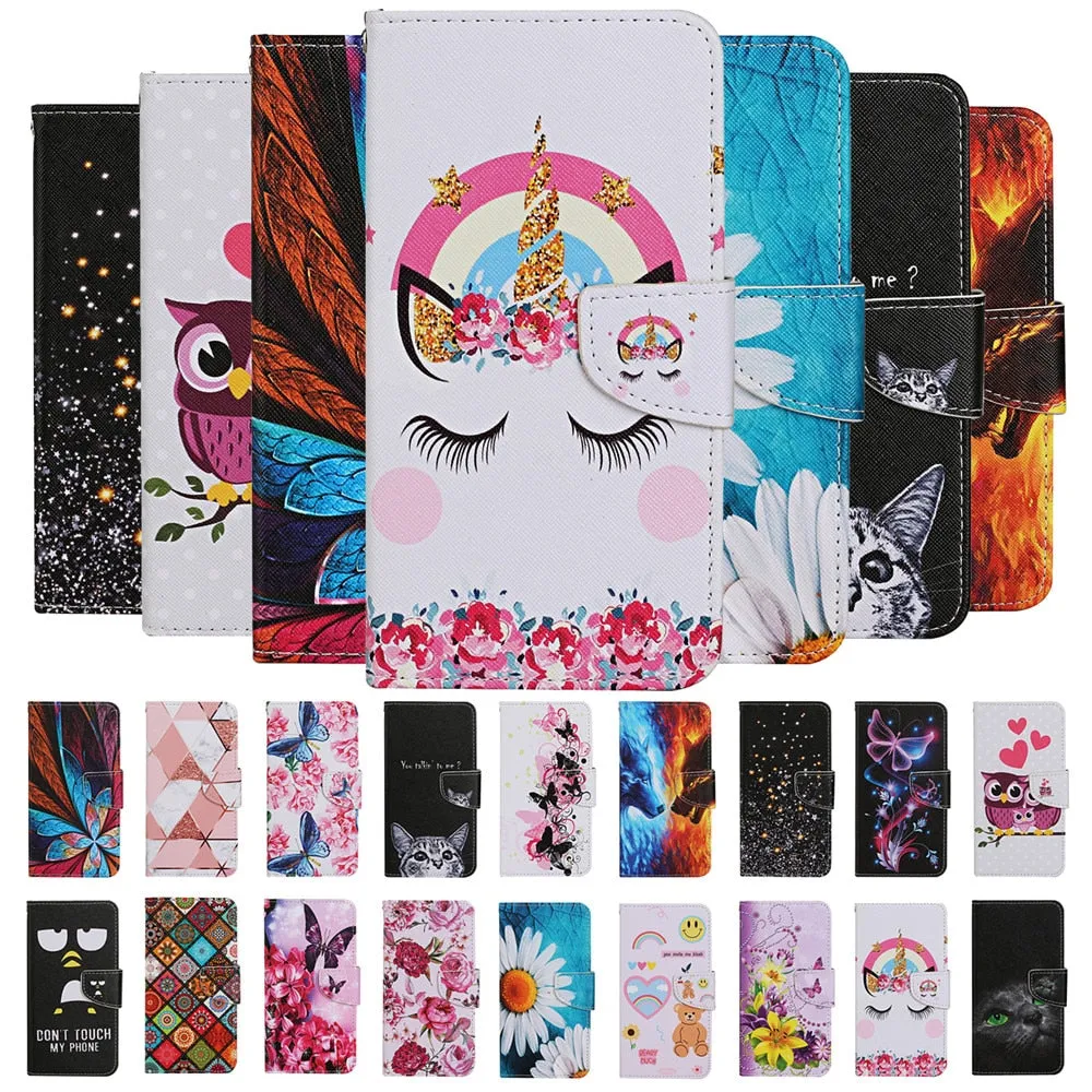 Anymob Samsung Neon Butterfly Flip Wallet Phone Case Leather Stand Function Cover