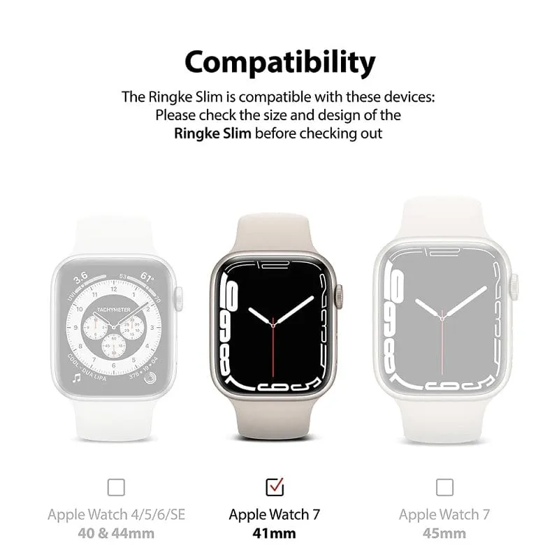 Apple Watch Series 9/8/7 (41mm) Slim Clear and White Case By Ringke