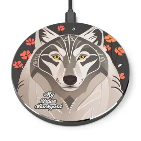 Art Deco Wolf, 10W Wireless Charger for iPhone, Android, Earbuds