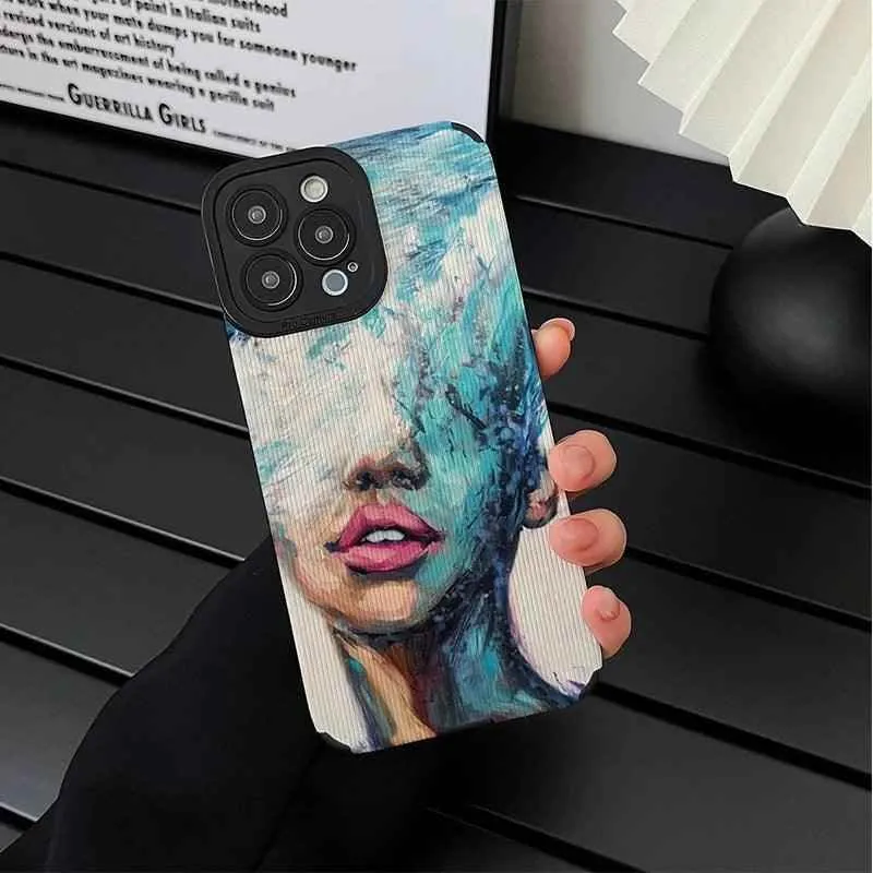 Art Portrait Cute Phone Case for iPhone 15, 14, 13, 11, 12 Pro Max, Mini, 7, 8 Plus, XS Max, XR