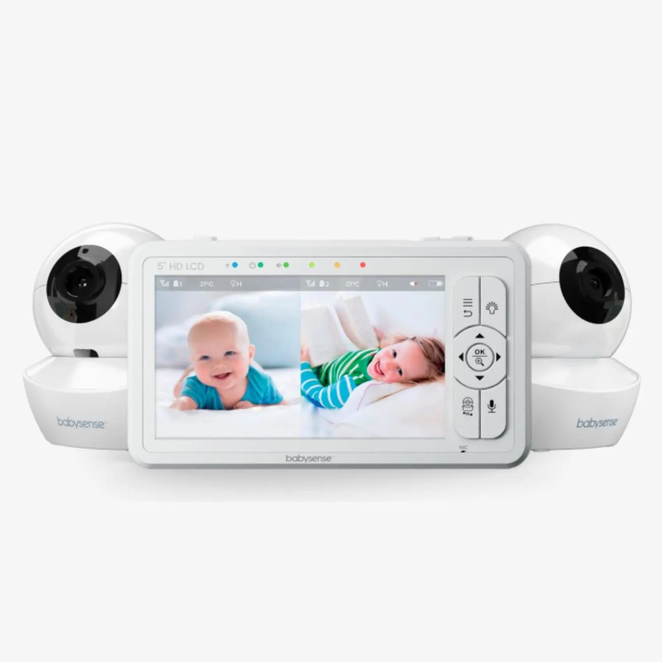 Babysense HDS2 - Video Baby Monitor with 2 HD Cameras, Split Screen, Nightlight & White Noise