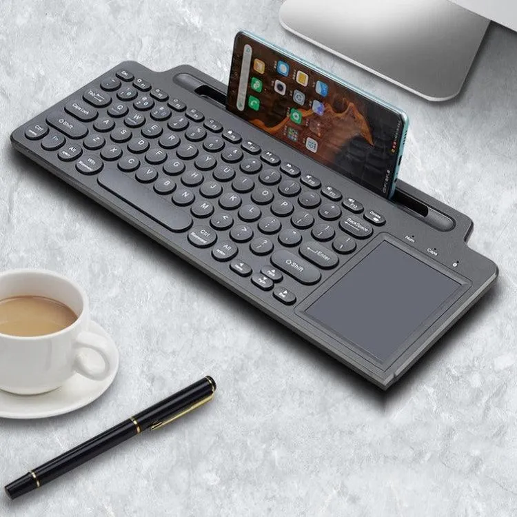 Bluetooth Wireless Keyboard with Touchpad and Adjustable Bracket