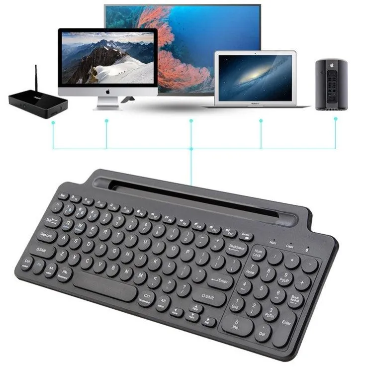 Bluetooth Wireless Keyboard with Touchpad and Adjustable Bracket