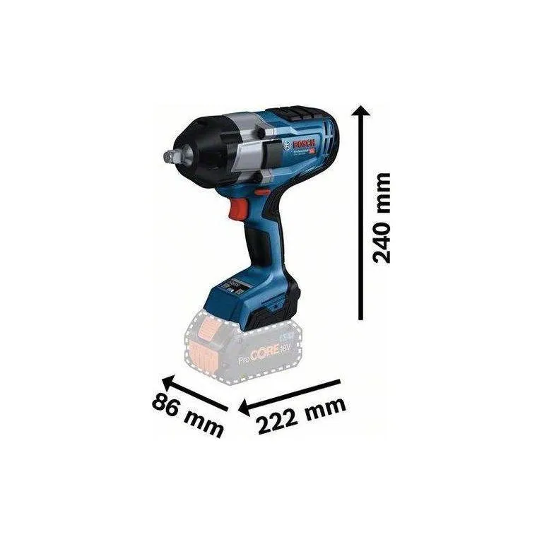 Bosch GDS 18V-1000 Cordless Impact Wrench 1000Nm 18V BiTurbo (Bare) [06019J83L1]