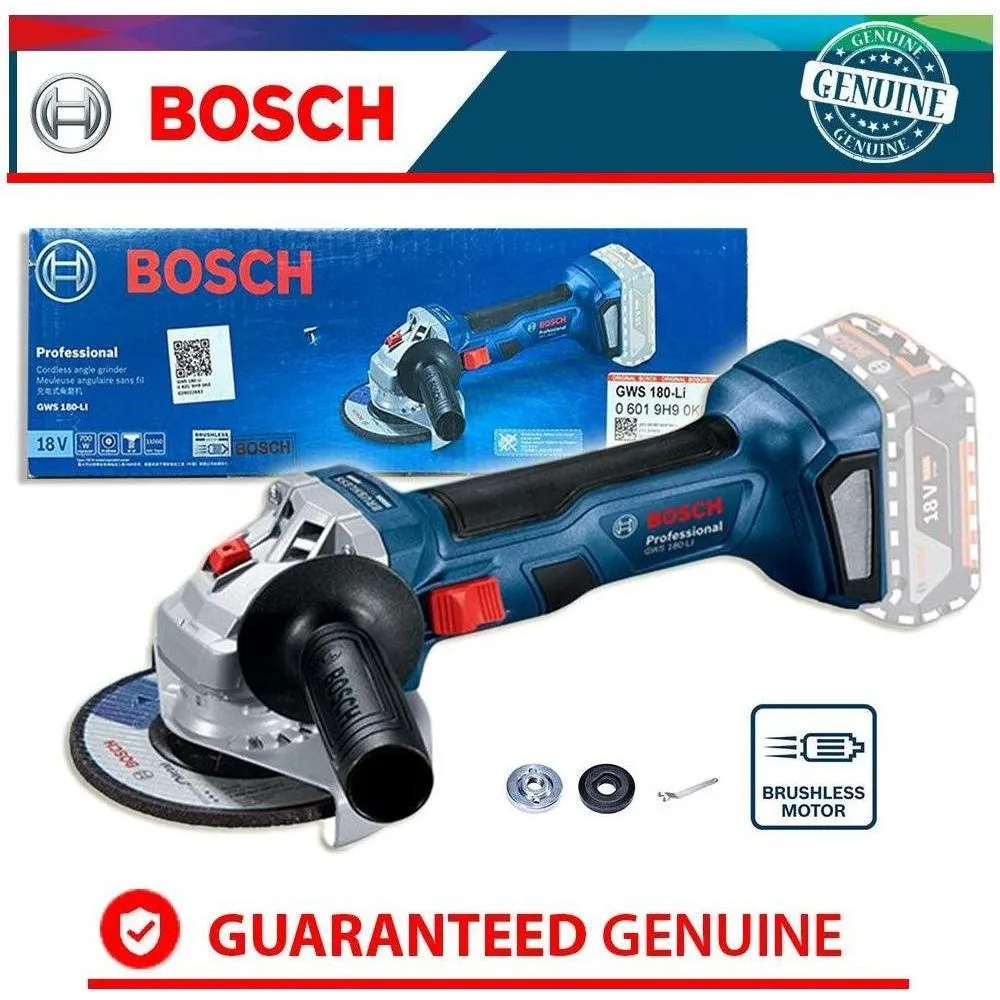 Bosch GWS 180-Li Cordless Brushless Angle Grinder 4" (100mm) 18V [Bare]