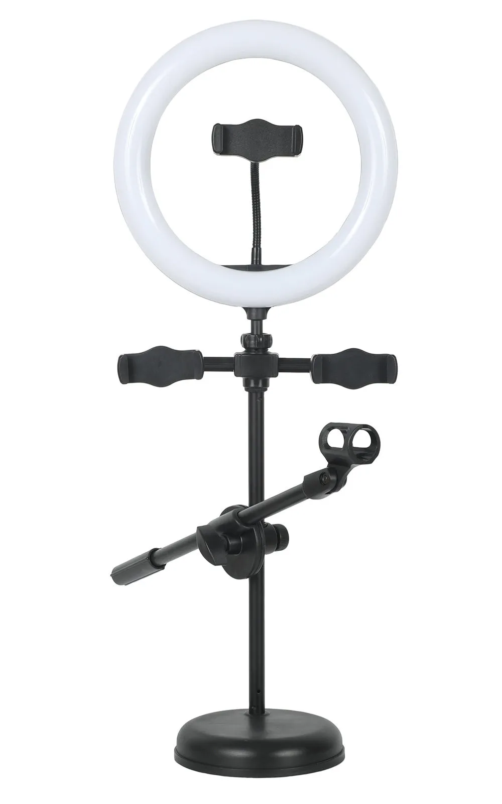 CAD Desktop Ring Lightwith Mic and 3 Phone Holders