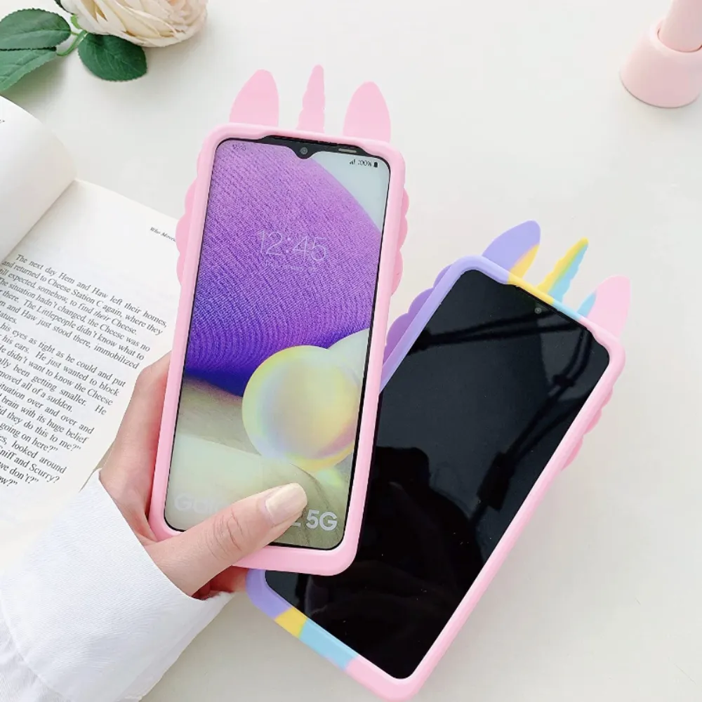 Candy Color Unicorn Phone Case With Push Pop Fidget Toy