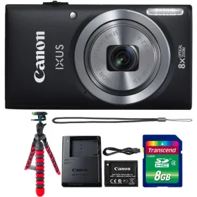 Canon IXUS 185 / ELPH 180 20MP Digital Camera Black with 8GB Memory Card