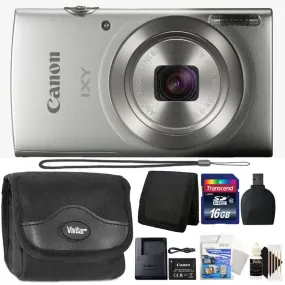 Canon PowerShot IXY 200 / Elph 180 Digital Camera Silver   16GB Top Accesory Kit