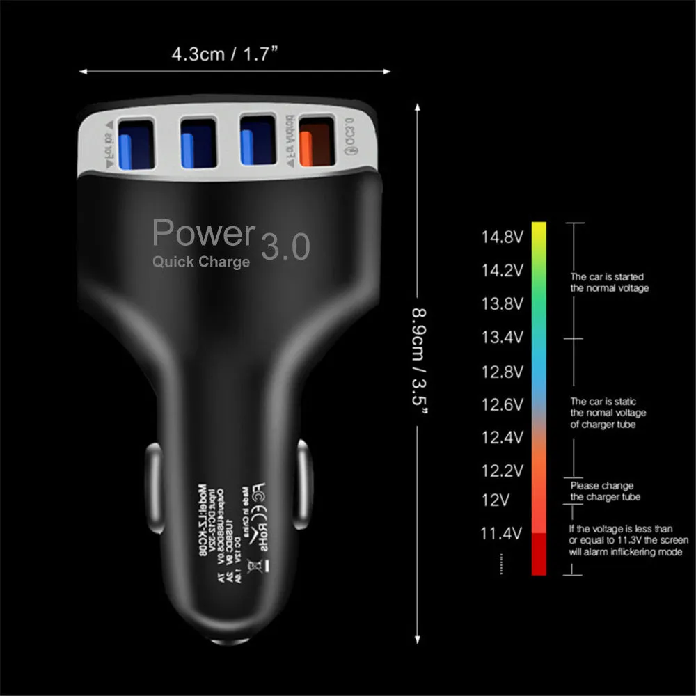 Car, Truck or Van 4USB charger