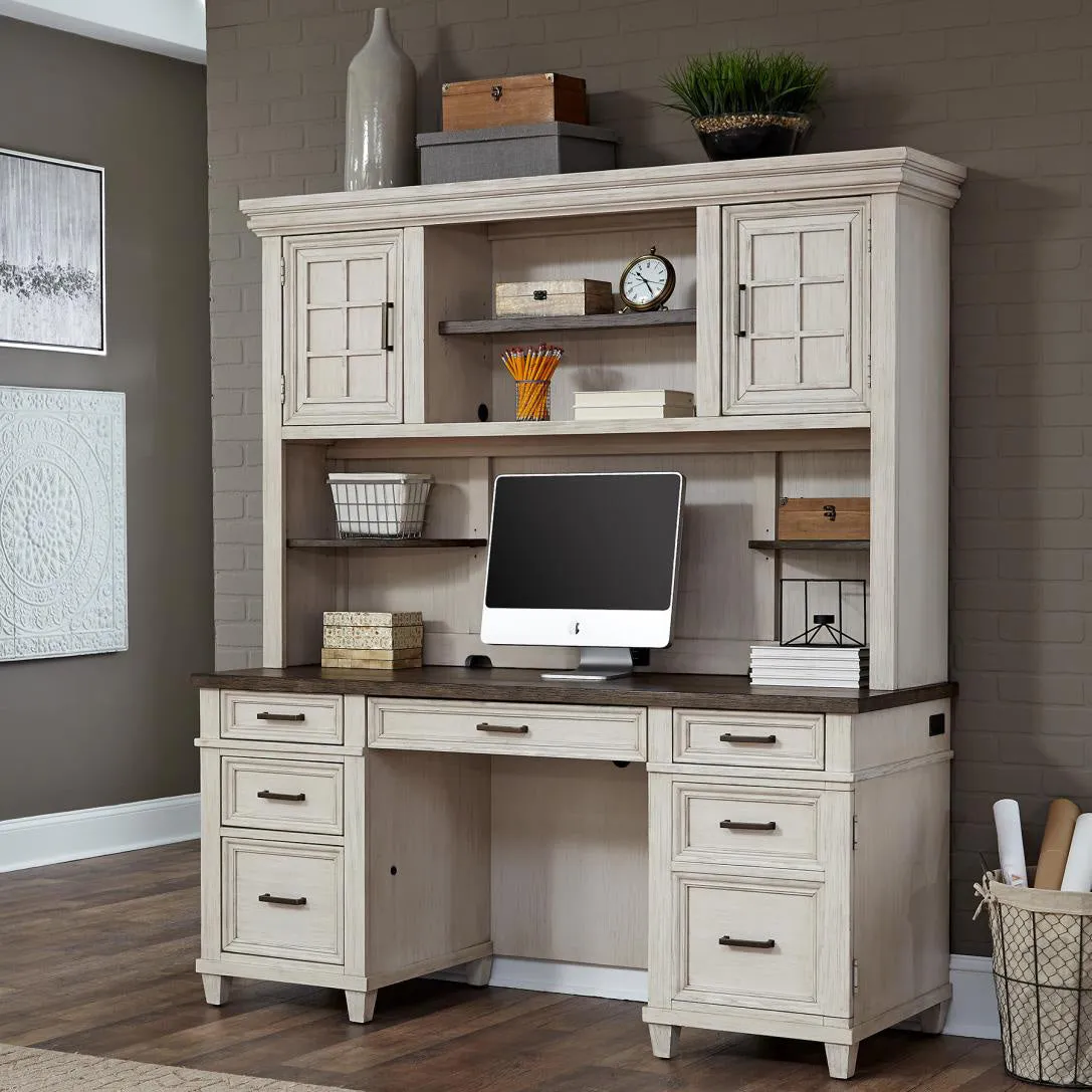 Caraway Credenza Desk and Hutch