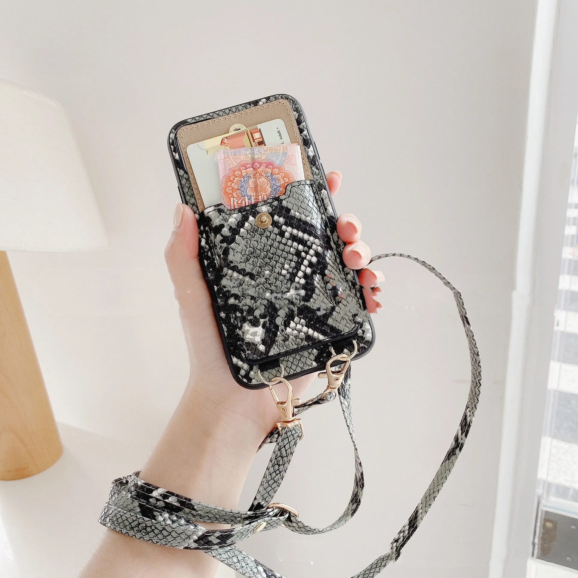 Card Diagonal Mobile Phone Case Leather Case