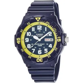 CASIO Analog Black and Yellow Watch #MRW-200HC-2BVDF