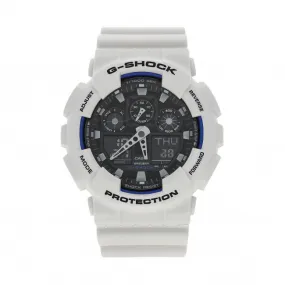 CASIO GA-100 Series Analog-Digital White Watch #GA-100B-7AER