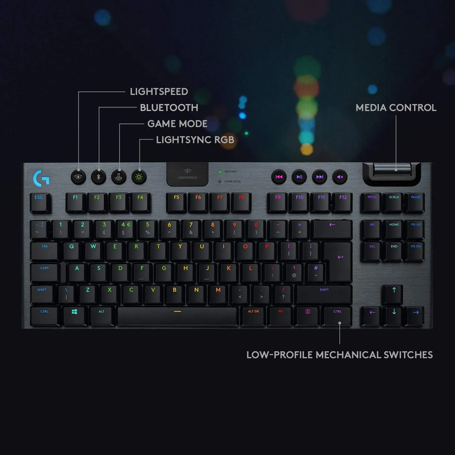 Certified Refurbished - Logitech G915 TKL Tenkeyless Lightspeed Wireless RGB Mechanical Gaming Keyboard