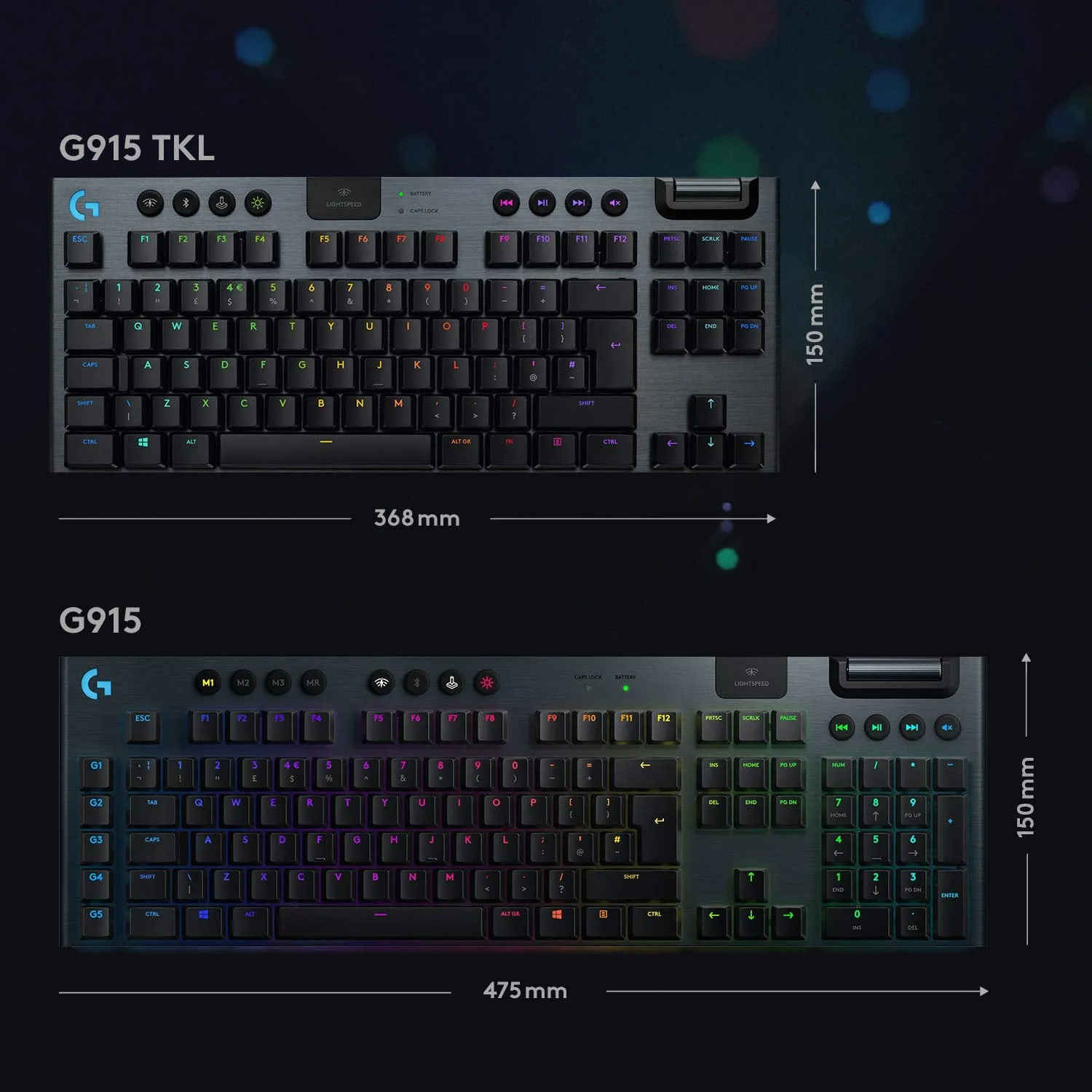 Certified Refurbished - Logitech G915 TKL Tenkeyless Lightspeed Wireless RGB Mechanical Gaming Keyboard