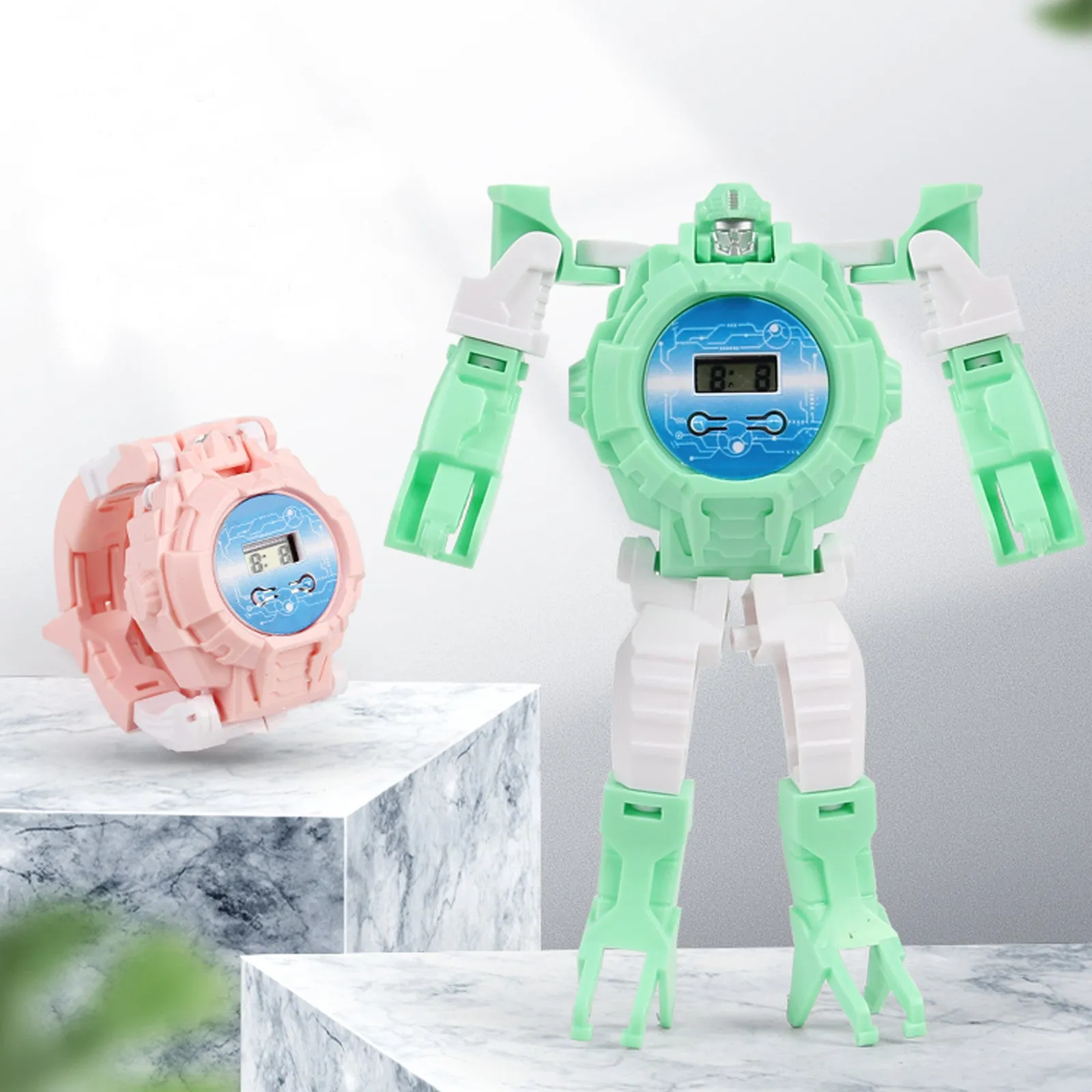 Children Creative Electronic Manual Deformation Watch Robot Toys