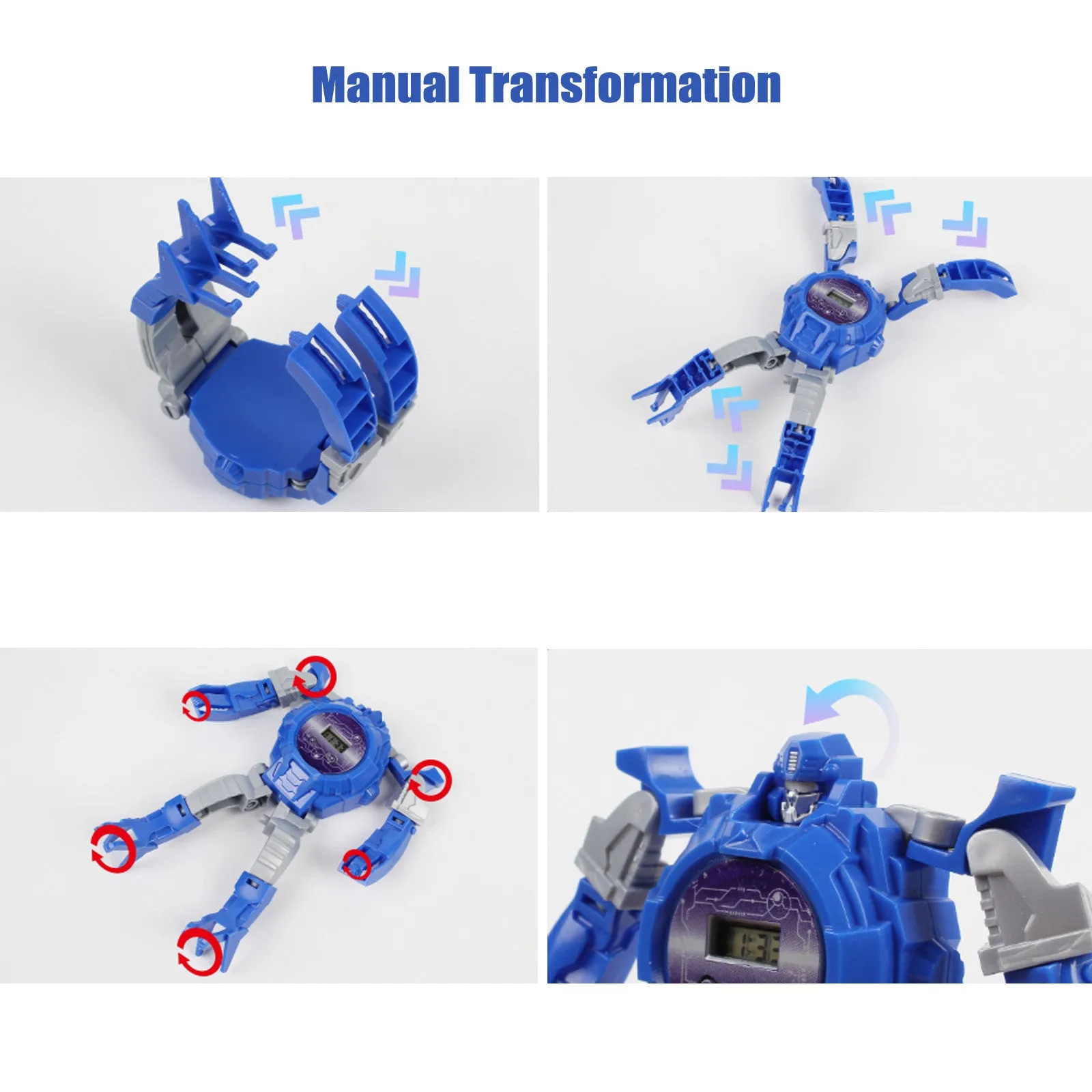 Children Creative Electronic Manual Deformation Watch Robot Toys