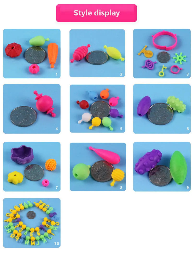 Children DIY Bead Kit Jewelry Making Crafts Beads 500Pcs/Set